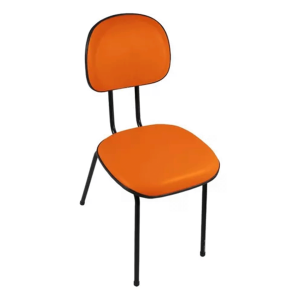 Cadeira garfo injetada courino laranja